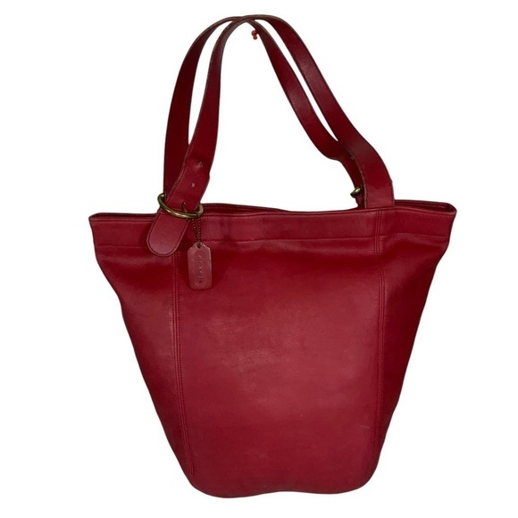 COACH VINTAGE DUFFLE SOHO XL CHERRY RED LEATHER BAG 4082 - Picture 1 of 15